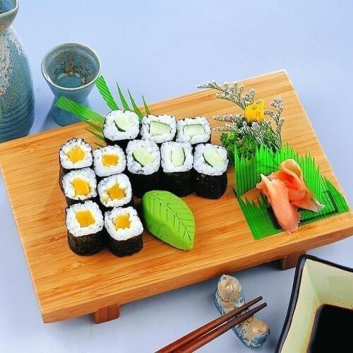 Japan Style Carbonized bamboo sushi plate rectangular cuisine sashimi container Friendly Tableware