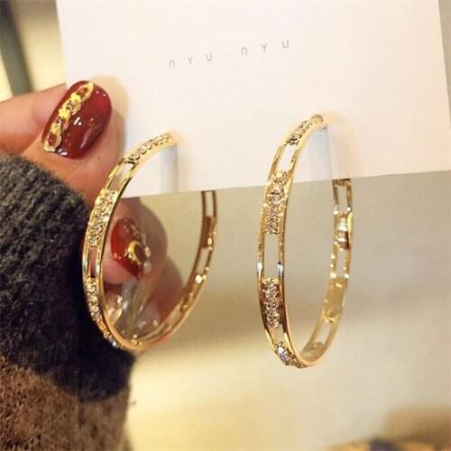 European and American fashion earrings exaggerated metal fashion earring high sense earring stud geometric temperament ring earr