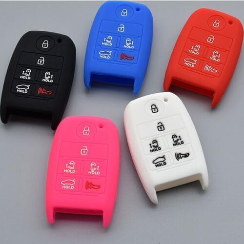Silicone rubber key fob skin cover case protect for KIA grand carnival Sorento 2016 Sedona 5 6 button smart remote keyless entry
