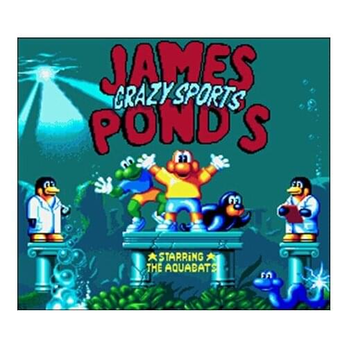 James Ponds Crazy Sports 16 bit Big Gray Game Card For NTSC Game Player Drop Shipping