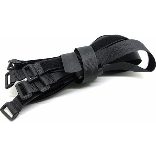 Fixmee 20 pcs Hook Loop Reusable Cable Tie Down Straps cords Black 20MM*450MM