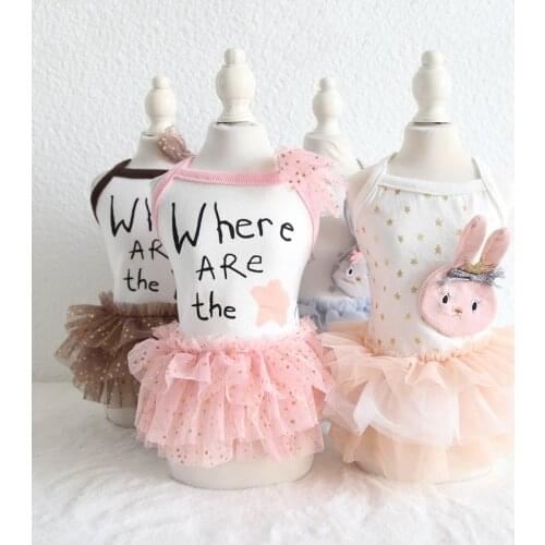 Vestido Cats Dress For Pet Dog Dress Summer Rabbit Lace Disfraz Perro for Small Dogs Dresses Clothes for Pet Pink Blue