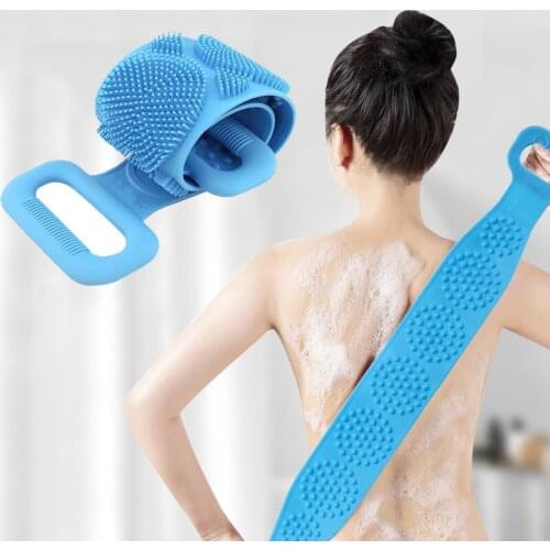 Magic Silicone Brushes Bath Towels Rubbing Back Mud Peeling Body Massage Shower Extended Scrubber Skin Clean Shower Brushes Tool