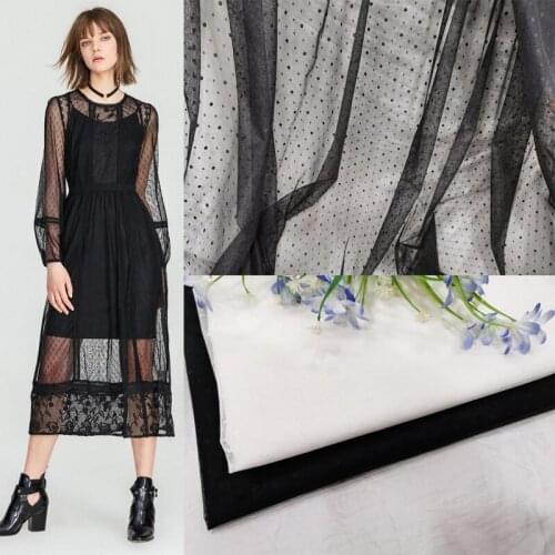 1.5M/lot 150cm wide New export quality size origin black white lace cloth garment fabric light skirt wedding dress lace AC316