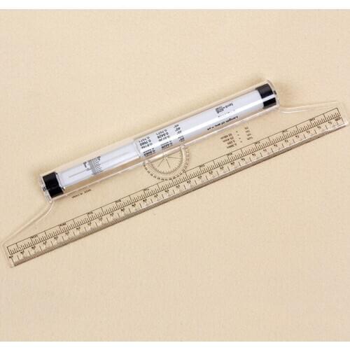 1PC Clear Metric Parallel Multi-purpose Drawing Rolling Ruler Plastic Foot Chiban Angle Ruler Balancing Scale Measurement Tool
