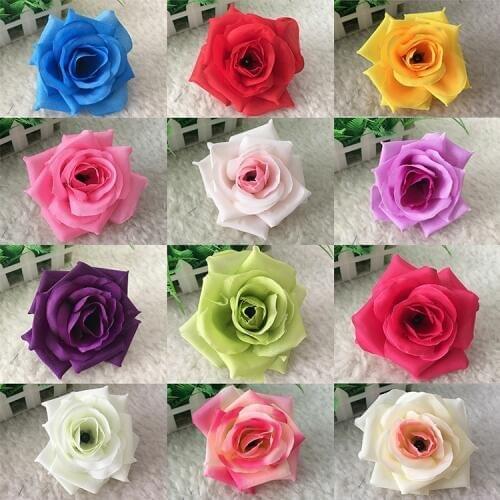 10pcs 8CM Artificial Silk Rose Head Flower for Wedding Christmas Party DIY Decoration Flower Wedding Party Banquet Decoration