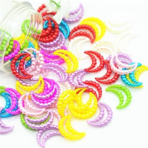 100PCS MIXED 10mmX14mm ABS Crescent Moon Cabochons|Scrapbooking Supplies|Party Decoration Confetti|DIY Craftting