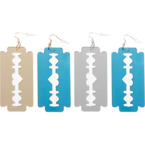 2 Pairs/Lot Acrylic Punk Razor Blade Fashion Jewelry Accessories