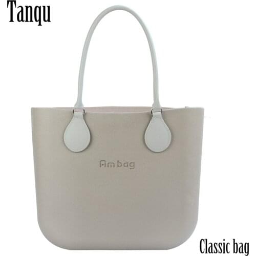 AMbag Obag O bag Style Waterproof Classic EVA with Zip-up Canvas Inner Colorful Short PU Leather Handles Women Totes DIY Handbag