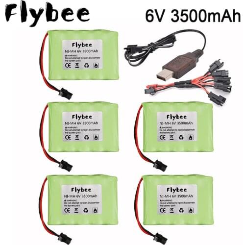 6v 3500mAh NIMH Battery Pack and Charger For RC Toys Cars Boats Robots Tanks Gun AA 3000mAh 6v Rechargeable Battery Pack SM Plug
