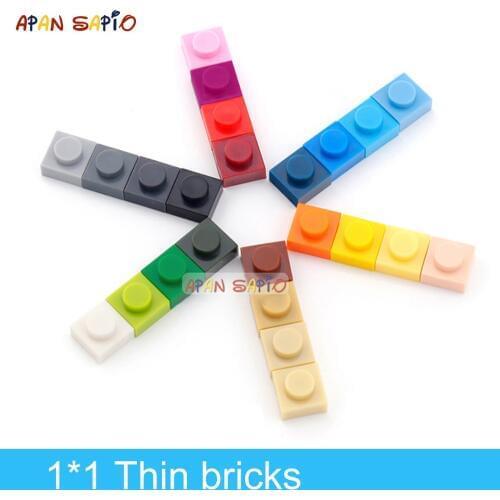 300pcs DIY Building Blocks Thin Figures Bricks 1x1 Dots 25Color Educational Creative Size Compatible With 3024 Toys for Children
