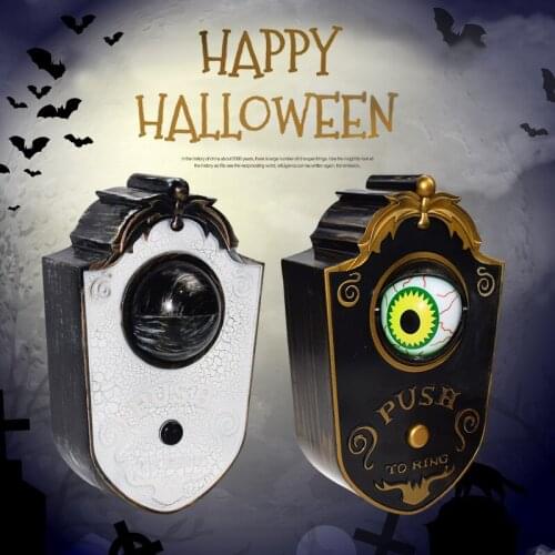 Dynamic Eyeball Doorbell Halloween Decoration Talking Door Bell with Spooky Sound Horror Haunted House Rotating Eye Doorbells