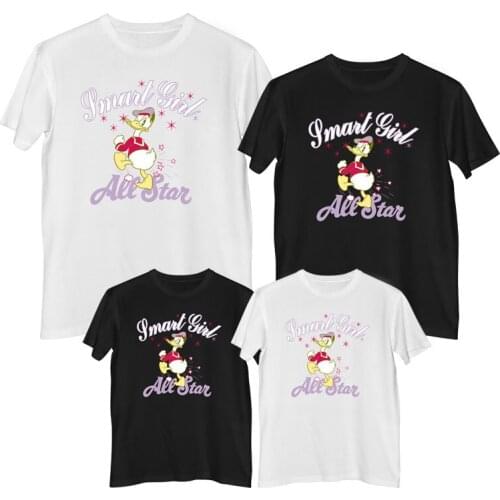 Disney Donald Duck Daisy Duck Tshirt 100%cotton Fashion Men Women tee shirt T-shirts for girls boys clothes Family clothing sets