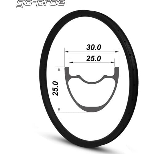 GO-PROE 27.5er High Quality MTB Carbon Rim Tubeless Ready Hookless 30X25mm 350g For XC Cross Country Mountain Bicycle Wheelset