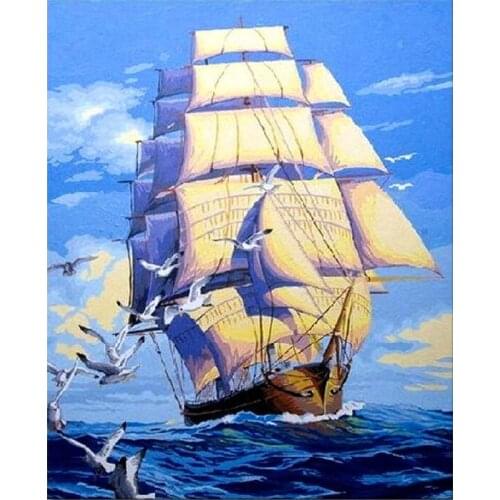GATYZTORY Paint By Numbers For Adults Children Boat Picture DIY HandPainted Oil Painting Drawing On Canvas Home Decoration