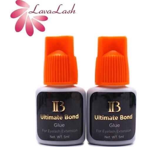 2 Bottles I-Beauty Korea IB Ultimate Bond Glue Individual Eyelash Extensions Glue Orange Cap 5ml False Eyelash Glue Makeup Tools
