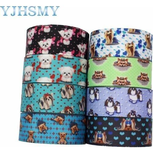 L-20629-627 1” Pet Dog print Pattern Ribbon , 5 yards DIY handmade hair accessories Material , Bow Decoration