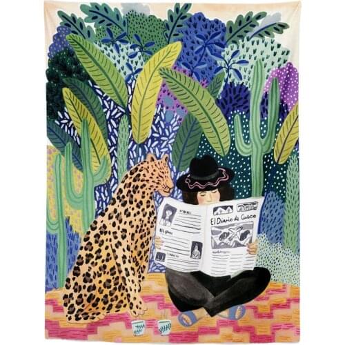 Summer Leaf Tapestry Wall Hanging Tropical Palm Leaves Plants Wall Decor Animal Tapestries Beach Wall Tapestry Backdrop Carpet