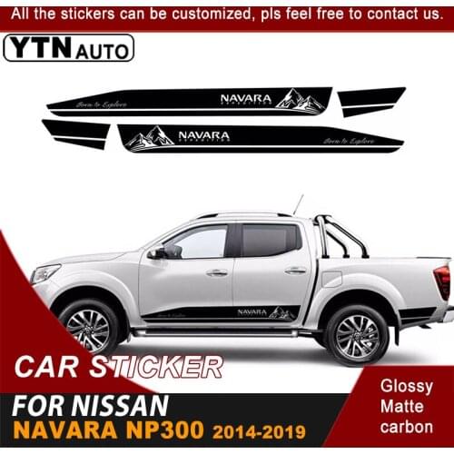 Side Door Car Stickers For Nissan Navara NP300 2014 2015 2016 2017 2018 2019 Mountain Sport Racing Stripe Graphic Vinyl Decals