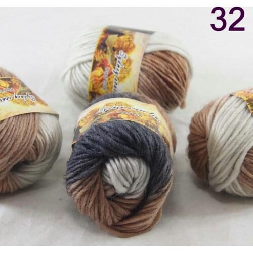 New Sale 4 SkeinsX50g Womens Knit Scarves Shawls Rainbows 100% Wool Chunky Yarn 832 Dark Bronze White Cool Grey