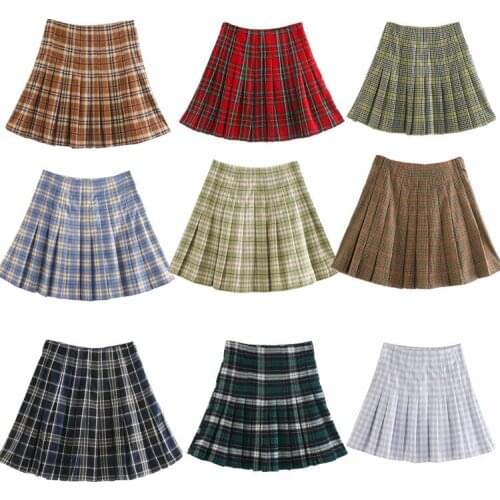 New Womens Wear Europe and America Show Thin BM Fashion Street Net Red College Style Pleated Skirt Harajuku Skirt Dlbsq376