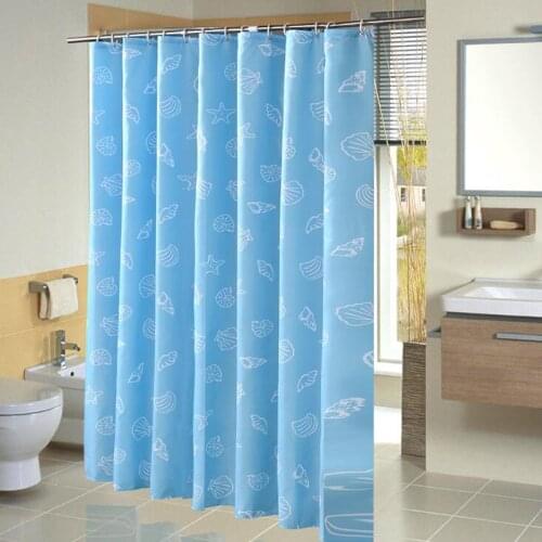 New Mediterranean polyester shower curtain thick waterproof environmentally friendly shower curtain with plastic hook SK-8