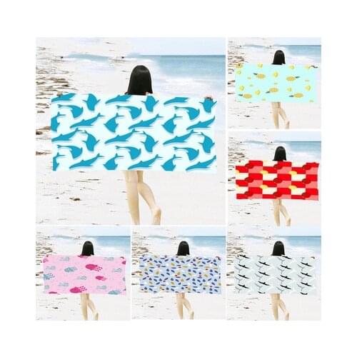 Portable Multifunction Beach Towel Fashion Pattern Microfiber Quick Drying Swimming Surf Sport Towels Travel Sun Shawl Yoga Mat