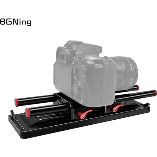 Quick Rlease Baseplate Kit with 15mm Rail Clamp 300mm Rods 1/4" 3/8" Arri Dovetail Mount for BMPCC 4K DSLR Camera Follow Focus