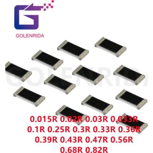 100PCS 1206 1/4W SMD resistor 1% 0.015R 0.02R 0.03R 0.033R 0.1R 0.25R 0.3R 0.33R 0.36R 0.39R 0.43R 0.47R 0.56R 0.68R 0.82R ohm