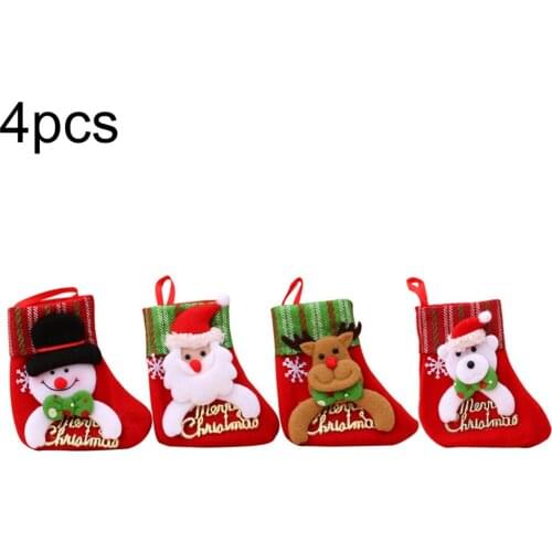 Christmas Stocking Hanging Furnishing New Year Gift Santa Claus Sock Gift Holders Kids Candy Pocket Xmas Christmas Trees