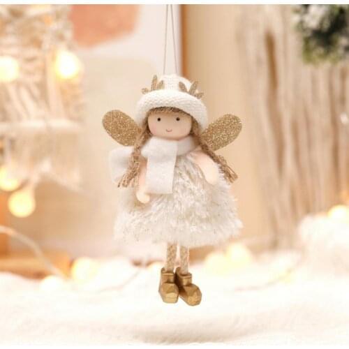 Christmas decoration top hat antlers girl pendant Elk Angel Doll Cute Hanging Fabric Christmas Plush Girl Doll Pendant Festival