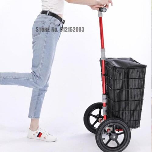 Shopping Cart Household Camping Grocery Shopping Portable Outdoor Insulation Small Pull Cart Big Wheel Trailer Fishing Trolley