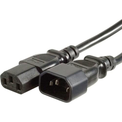 IEC C13 to C14 Power Extension Cord Mains C13 C14 Power Cable 0.5m 1m male to female For PDU PC Computer Monitor TV Projector