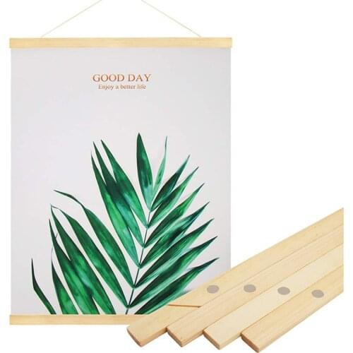 Natural Magnetic Wooden Frame Poster Hanger Photo Frame Prints White Wood Wall Hanging Wall Art A3 A4 Size Home Room Decor