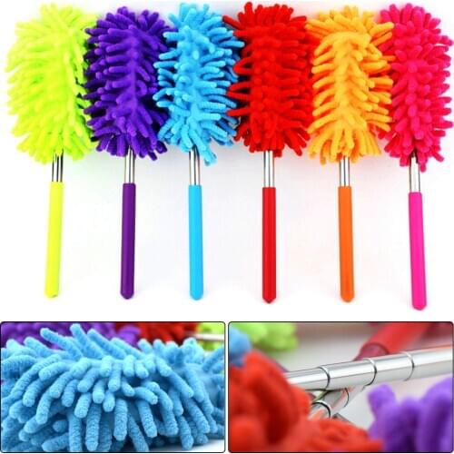 Extendable Telescopic Microfibre Duster Cleaning Brush Washable Table Car Anti-Static House Cleaning Brush 27-75 cm