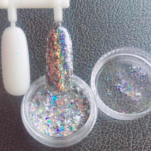 0.2g/Box Irregular Laser Nail Glitter Sequins Holographic Nail Glitter Dust Chrome Flakes Manicure Nail Art Decorations