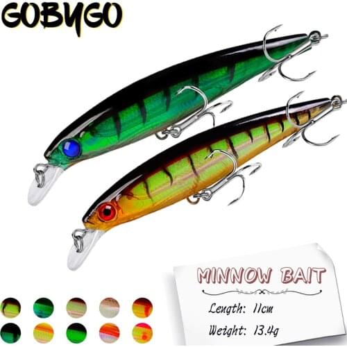 1PCS 13.4g 110mm Floating Minnow Fishing Lure Wobbles Hard Fishing Baits 3D Eyes Artificial Fish Baits Bass Fishing Tools