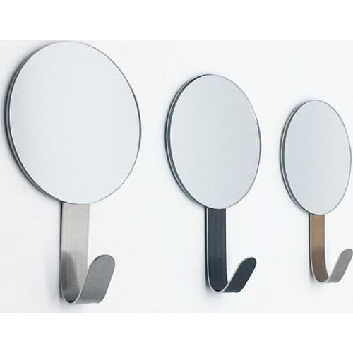 1Pc Creative Modern Minimalist Stainless Steel Mirror Hook Wall-Mounted Household Bathroom Kitchen Cloakroom Decorative Hooks
