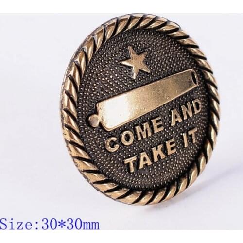10X Texas Gonzales Flag Come And Take It Cannon LeatherCraft Retro Brass Conchos