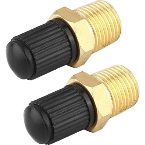 2Pcs Air Valve 1/8" NPT 0.4"MPT Brass Air Compressor Tank Fill Valve