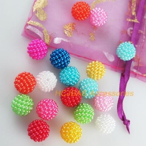 40 New Waxberry Ball Charms Acrylic Round Spacer Beads Mixed 12mm