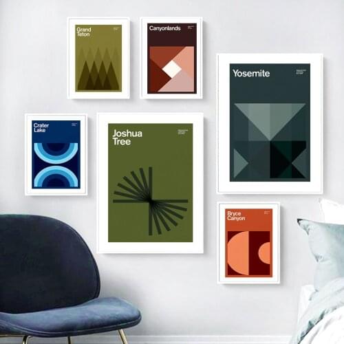 Abstract Travel Poster National Park Zion Wall Art Canvas Painting Nordic Posters And Prints Wall Pictures For Living Room Decor