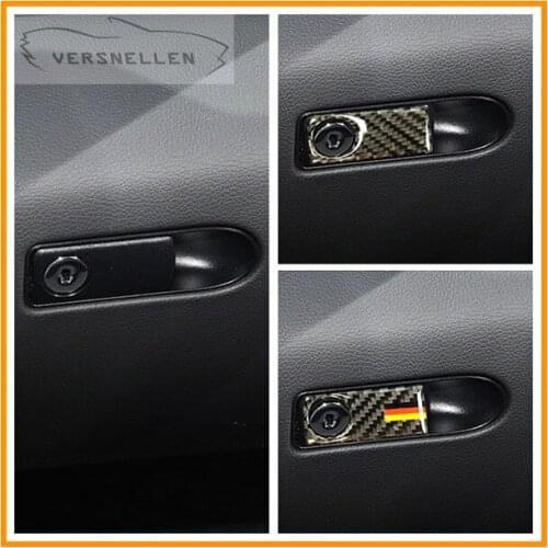 Accessories Carbon Fiber Co-pilot Storage Box Handle Bowl Cover Trim Car Styling Stickers For Mercedes C Class W205 GLC