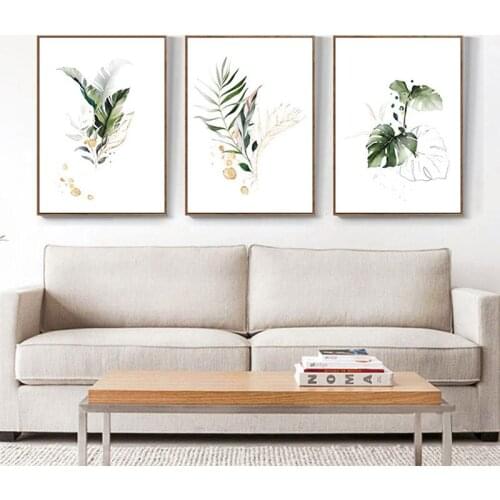 Watercolor Plant Canvas Poster Leaf Botanical Art Print Minimalist Painting Nordic Style Picture Modern Living Room Decoration