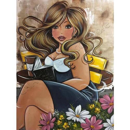 RA0554 5D Diy Diamond Painting girl flower Cross Stitch diamond Mosaic Kits Home Decoration Square Diamond Embroidery Needlework