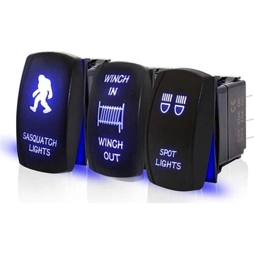 AU05 -Rocker Switch Sasquatch Lights Winch In/Out Spot Lights Switch for ATV Can-AM Maverick X3 Polaris Ranger RZR Boat SUV