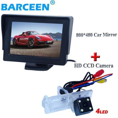 Ccd image car parking camera with led lights+4.3" lcd car monitor for Renault Fluence/Dacia Duster/Megane 3/ for Nissan Terrano