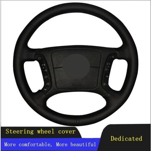 DIY Car Steering Wheel Cover Black Genuine Leather For BMW E36 1995-2000 E46 1998-2004 E39 1995-2003 X3 E83 X5 E53 2000-2006