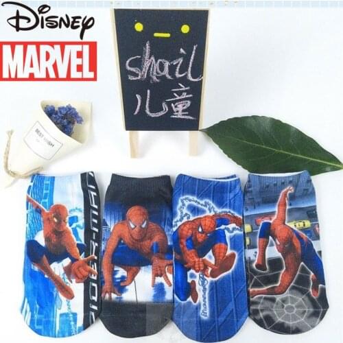 Disney Marvel Avengers Spider-Man Childrens Socks Socks Cartoon Socks Boat Socks Boys Cartoon Printed Cotton Socks