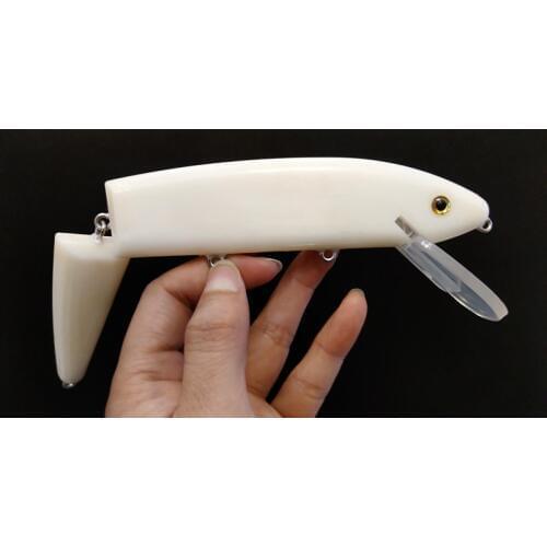 GYFISHING 5 Pcs Unpainted Musky Jointed Minnow Hard Lures Body